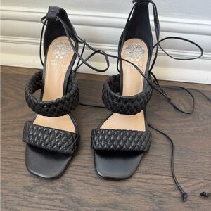 Vince Camuto Black Braided Heels